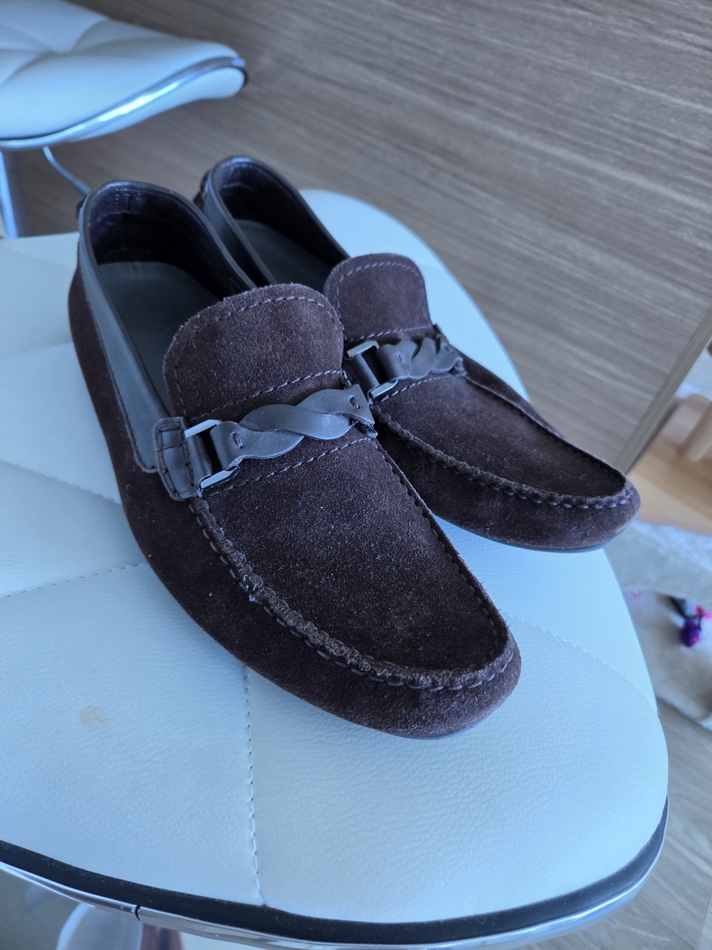 Hugo Boss Dark Brown Suede Big Daddy Loafers 👞